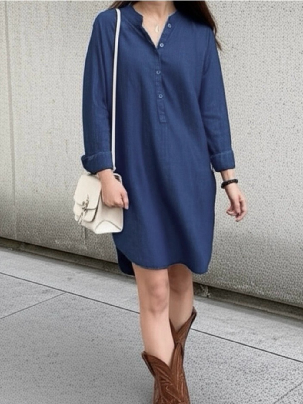 Universal Standard Hannah Denim Shirt Dress SZ 14/16 (XL) Indigo Coastal Western